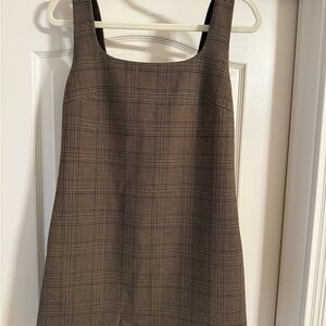Aritzia Babaton Checkered Mini Dress - Brown